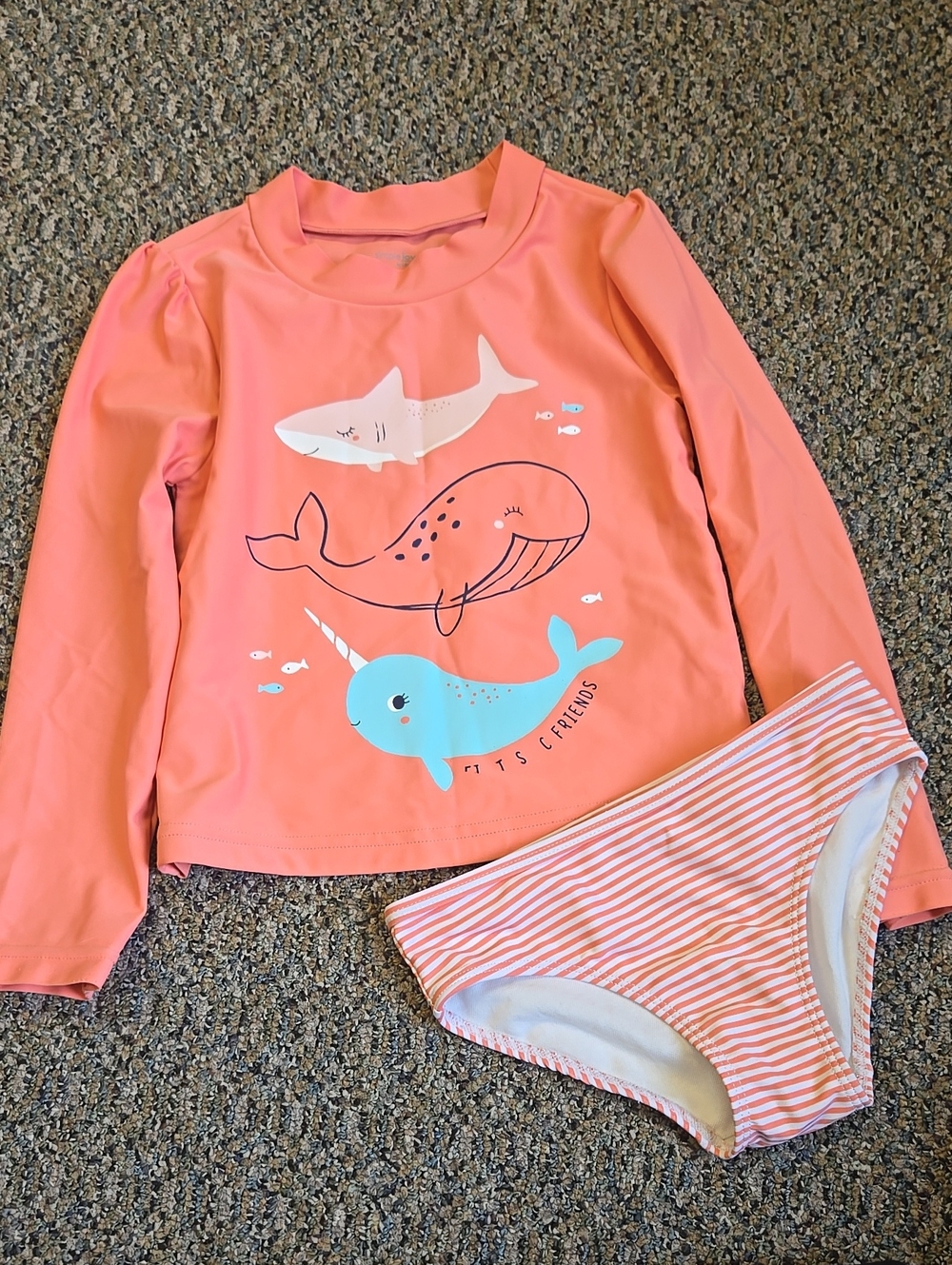 5t Carter's Long-Sleeve Rash Guard Swim Set